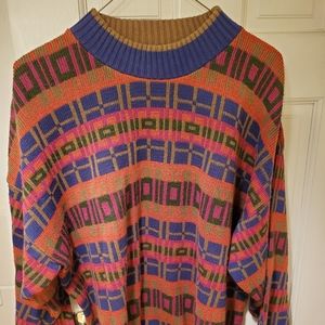 Vintage Christian Dior colorful sweater made USA